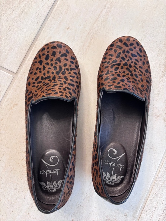 Dansko Shoes - Dansko Leopard Print Slip On Shoes in Brown and Black